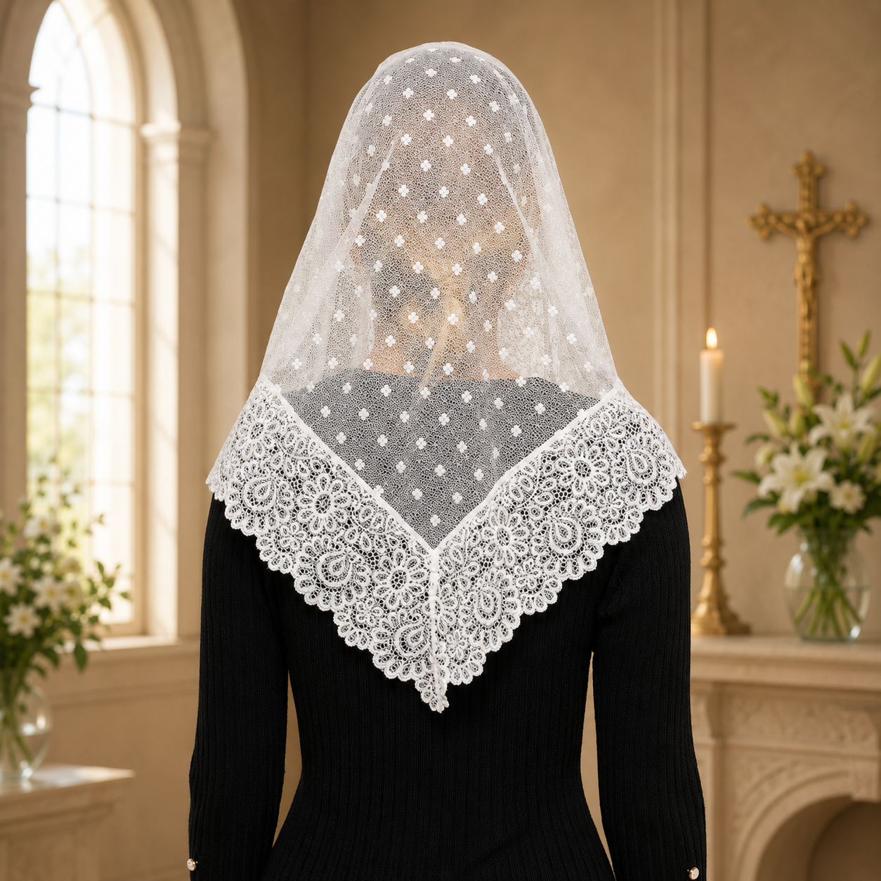 Velo o Mantilla de Color Blanco